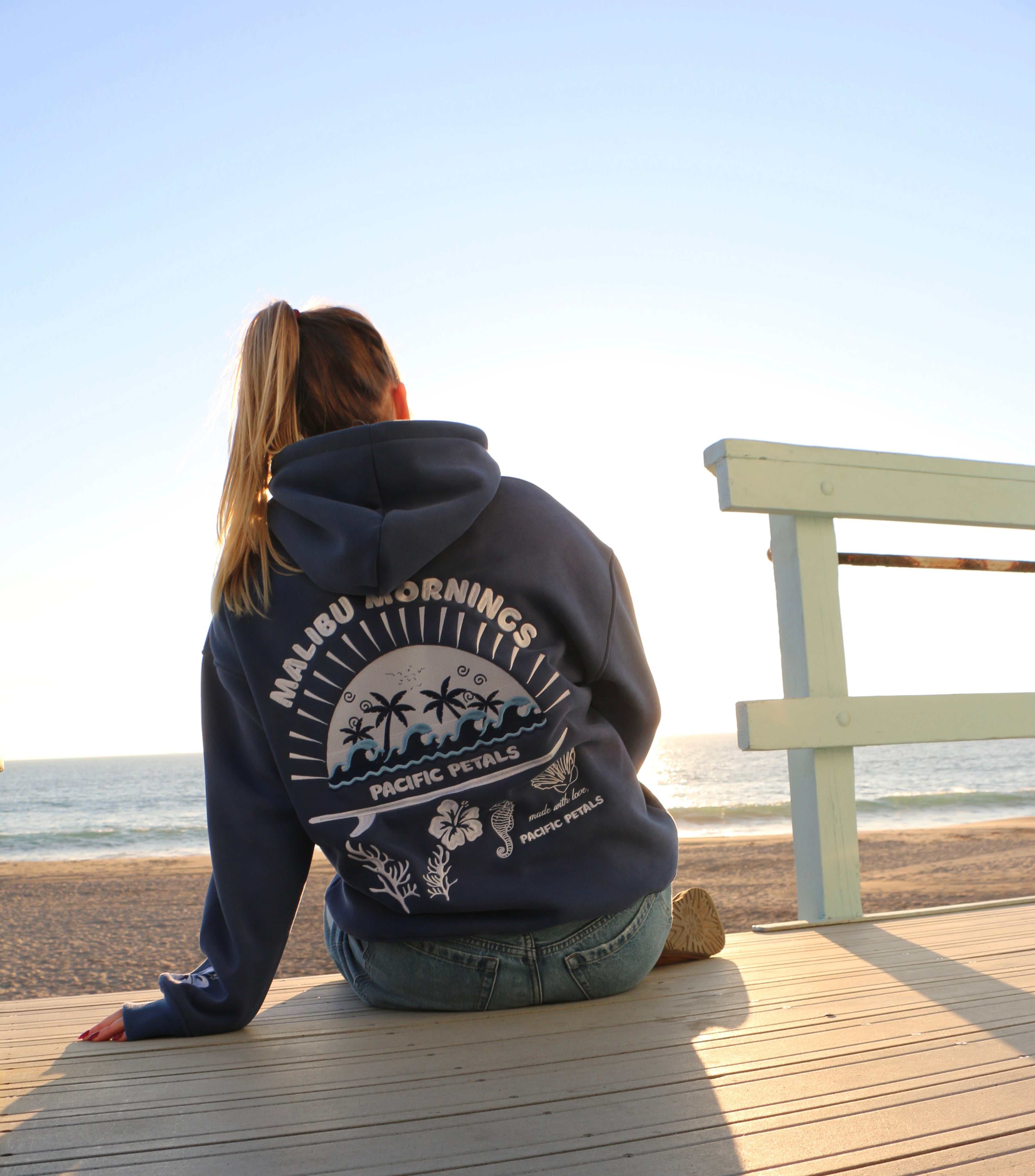 Malibu Mornings Hoodie - Midnight Blue