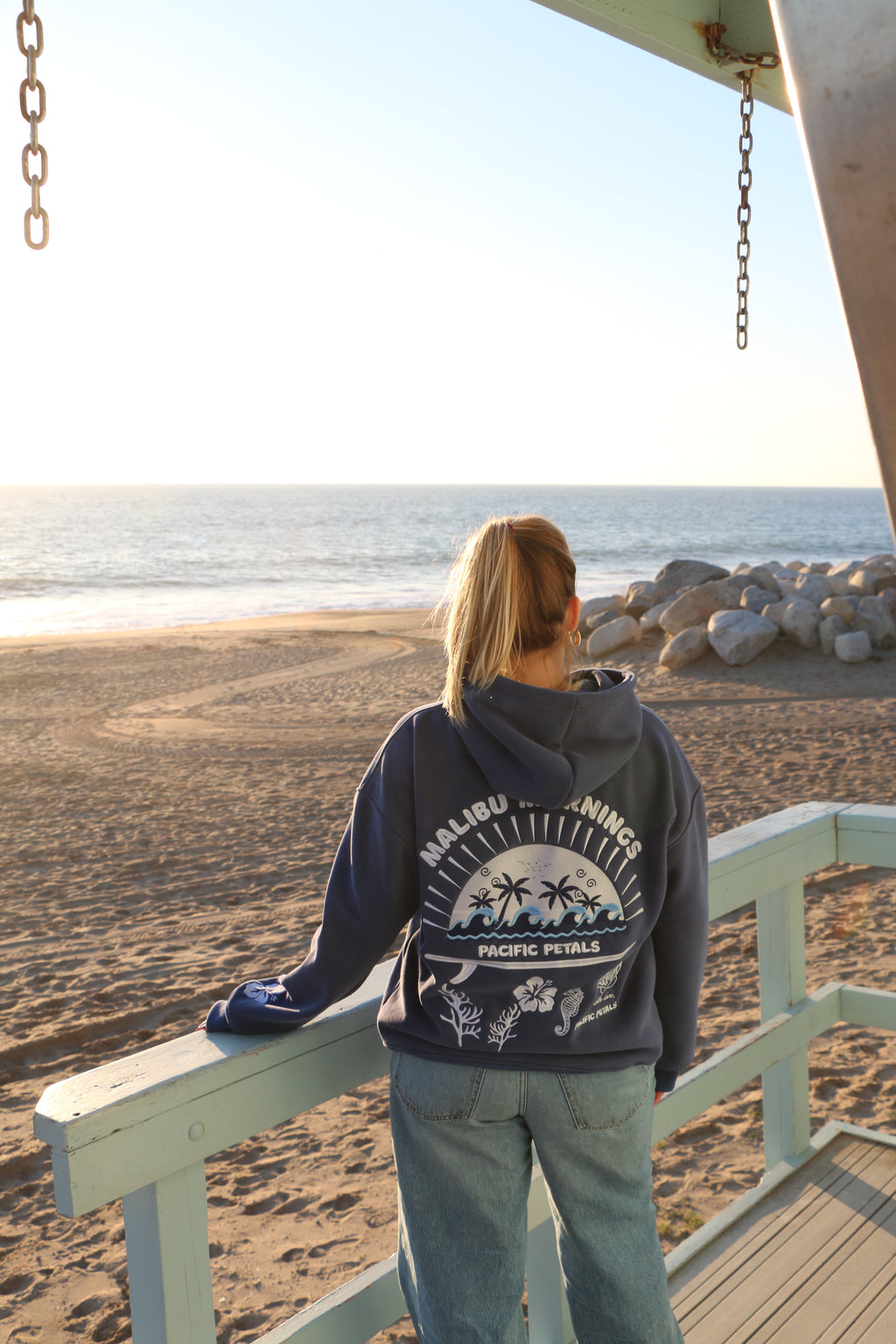 Malibu Mornings Hoodie - Midnight Blue