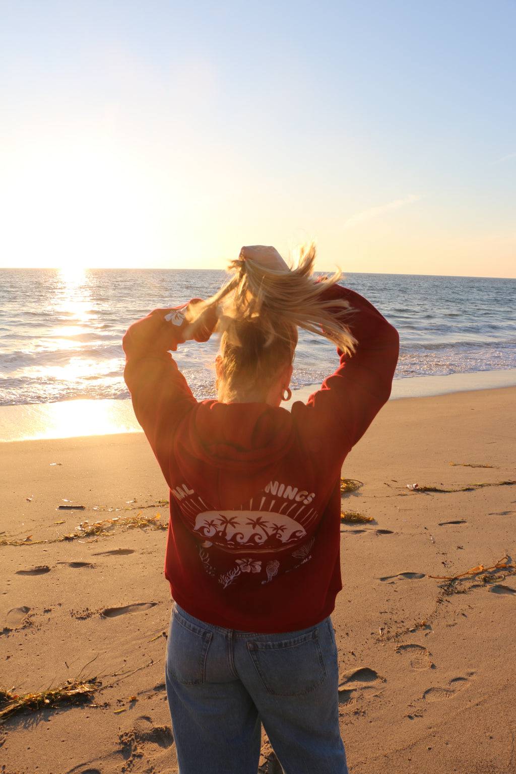 Malibu Mornings Hoodie - Burgundy