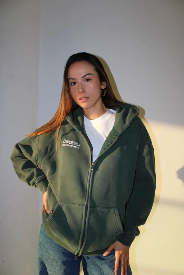 Vintage Zip Up - Green
