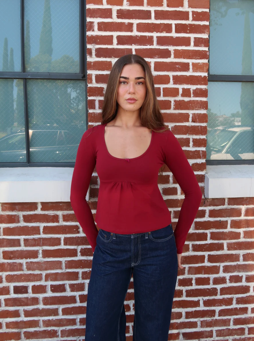 Burgundy Gigi Top
