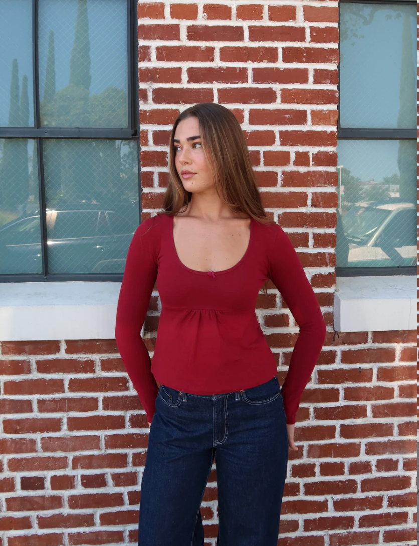 Burgundy Gigi Top
