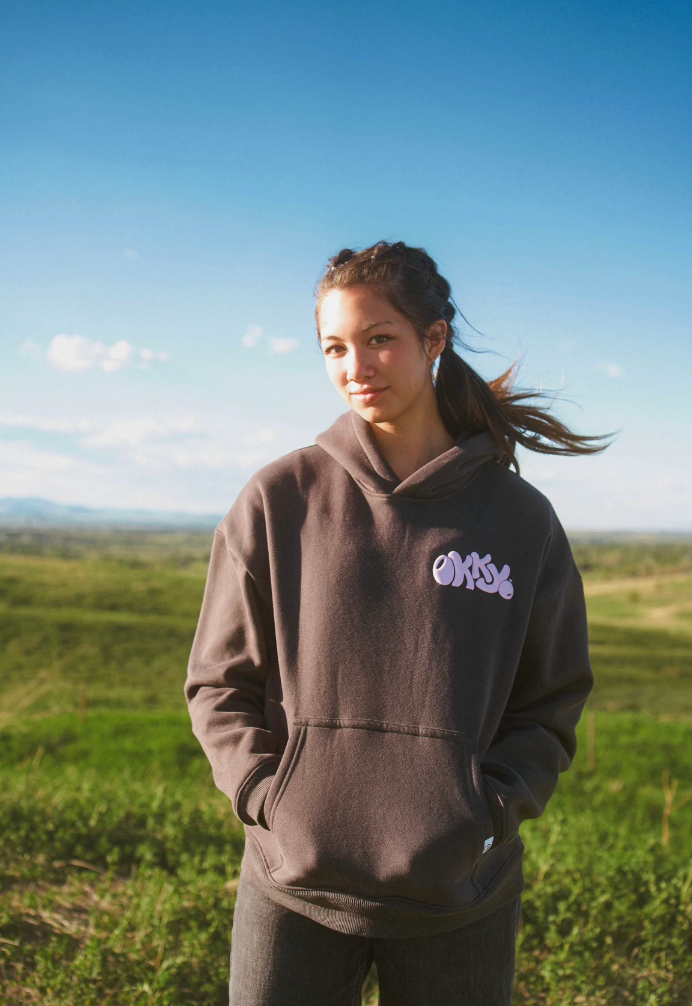 Black Puff Print Hoodie